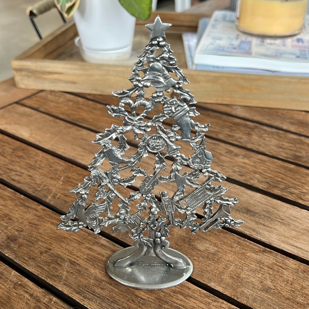 Vintage Seagull Pewter Standing Christmas Tree Decoration